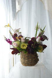 Meadow Glow Basket Arrangement in Wicker Basket — Same-Day Flower Delivery Toronto & GTA