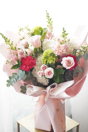 Elegant deluxe flower arrangement styled in natural daylight