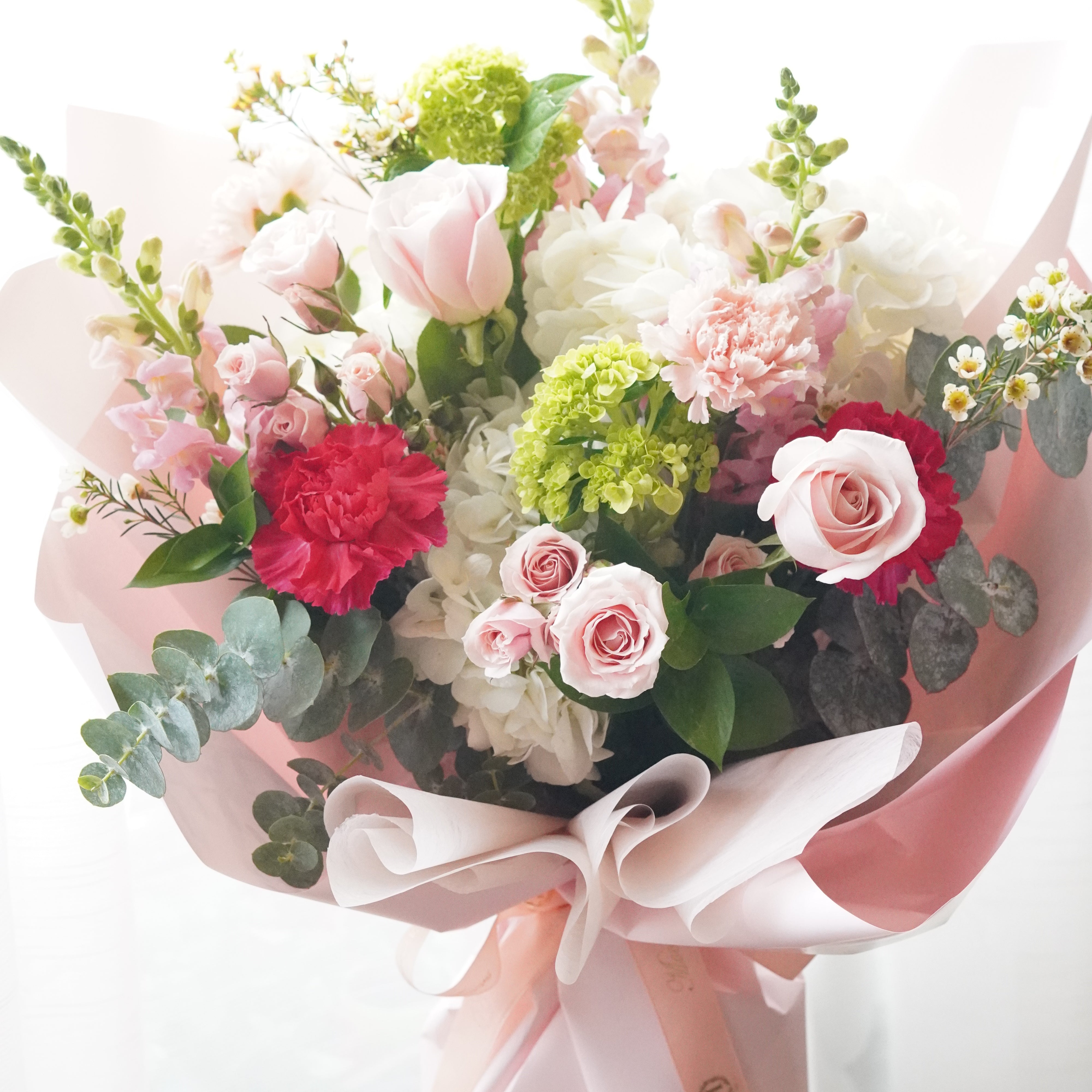 Elegant deluxe flower arrangement styled in natural daylight