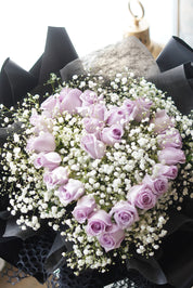 Eternal Love (2 Dozen Lavender Roses & Baby’s Breath)