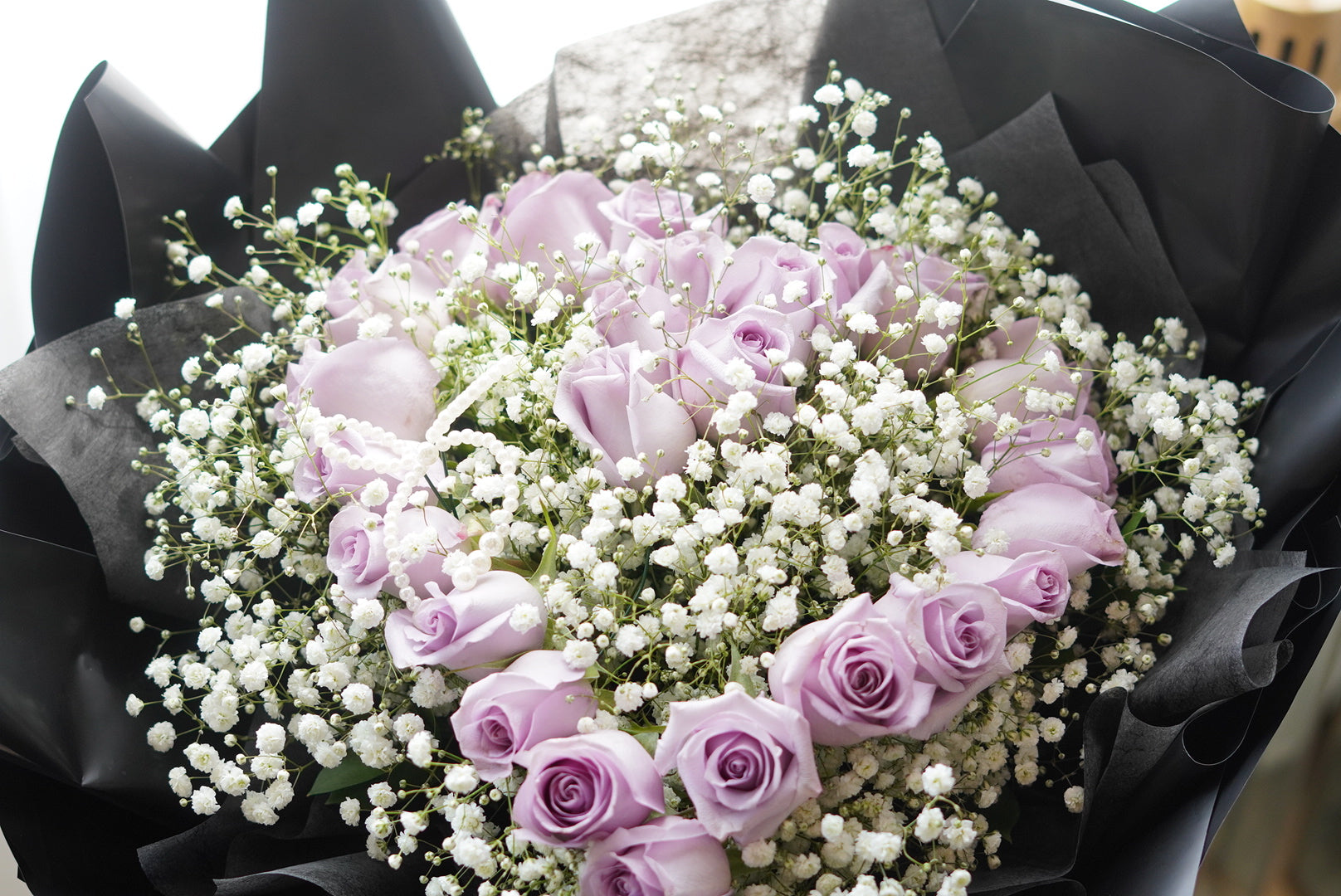 Eternal Love (2 Dozen Lavender Roses & Baby’s Breath)