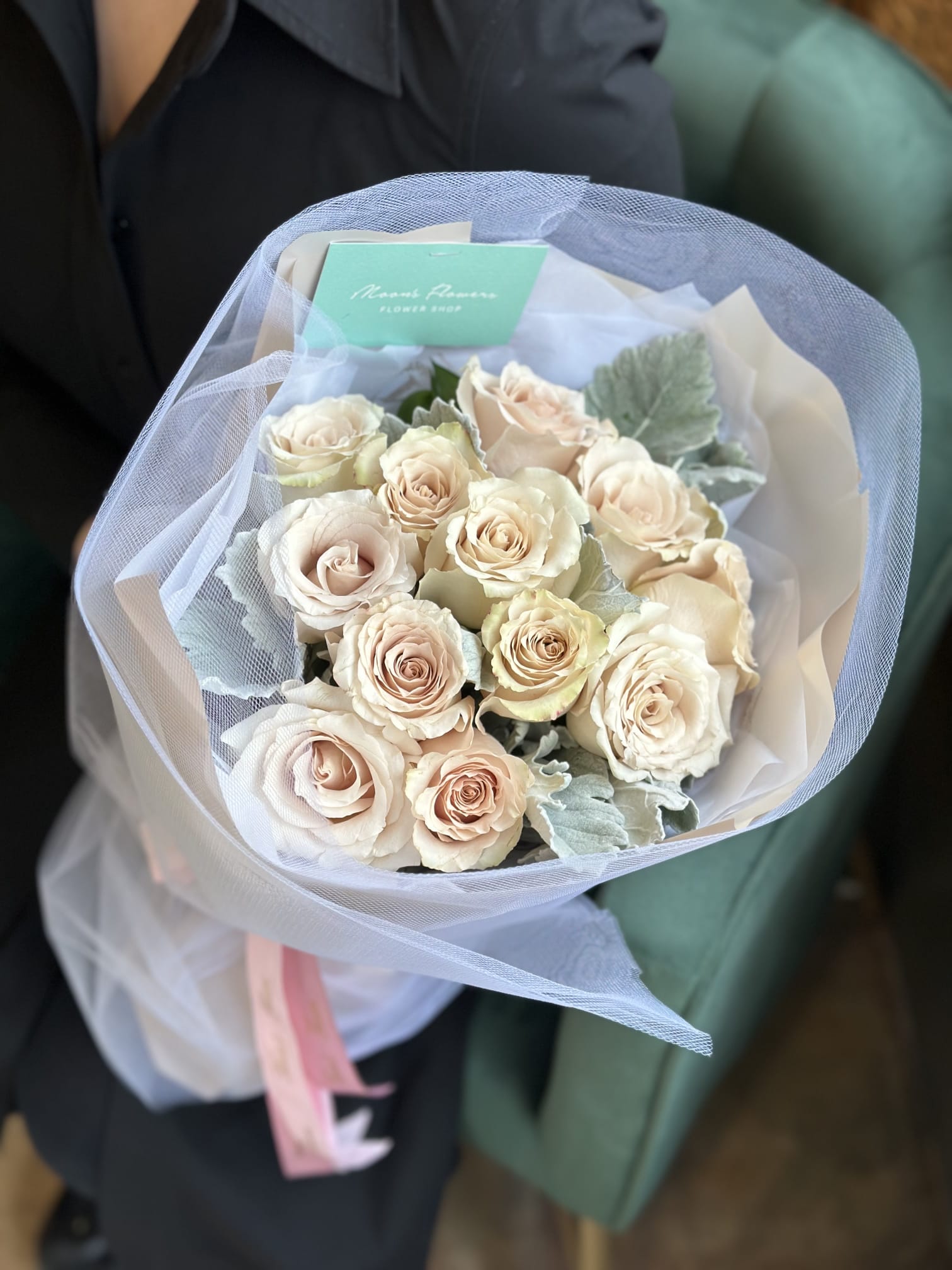 Cream Champagne Roses Bouquet