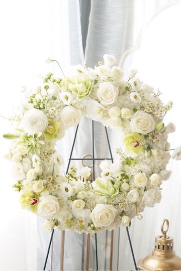 White Grace Funeral Wreath