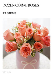 Dozen Coral Roses