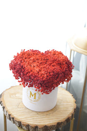 Front view of the arrangement-white Velvet box