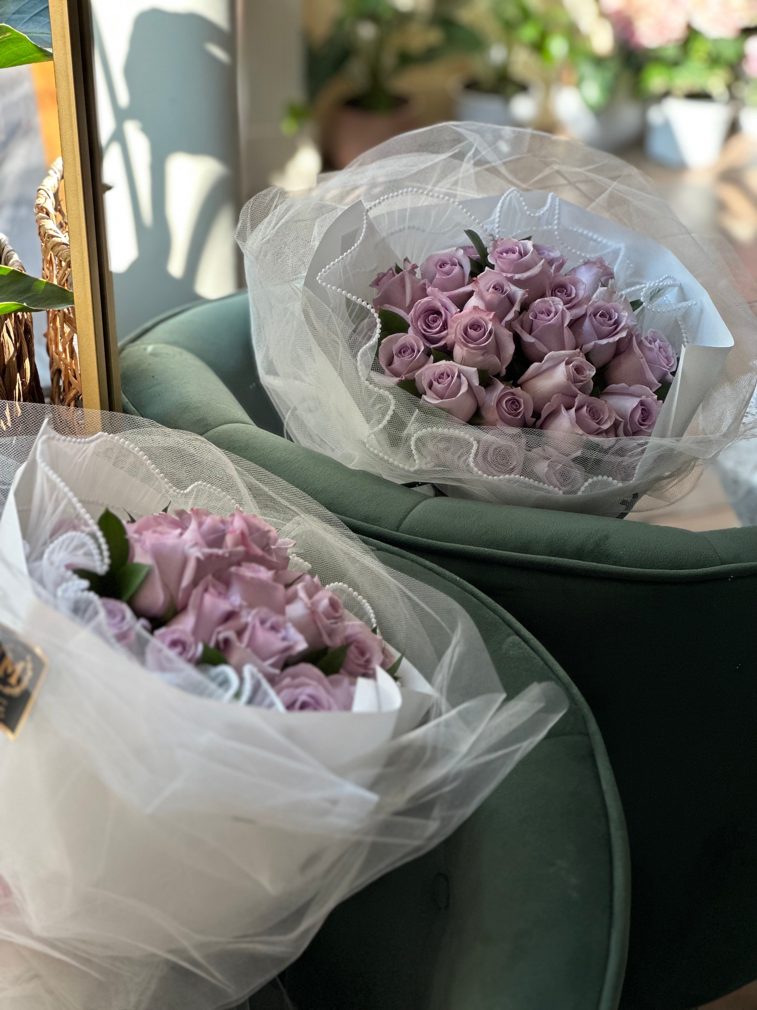 Lavender Rose Round Bouquet