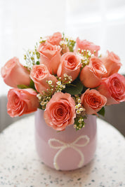 Dozen Coral Roses