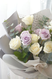 Valentine's Day - Lavender & White Rose Bouquet