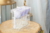 Showcasing the Lilac colour for the Preserved Rose in Acrylic Box (3) product, a great lasting gift for friends, family, loved ones, and significant others.