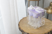 Preserved Roses in Acrylic Box (4) in the colour Lilac. 