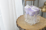 Preserved Roses in Acrylic Box (4) in the colour Lilac.