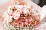 Luxury Mother's Day Princess Bouquet featuring premium blush pink spray roses and delicate baby's breath. Hand-tied romantic floral arrangement by Moon's Flowers, available for same-day delivery in Toronto and the GTA