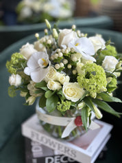 Mix White Flowers With Greenery In A Vase