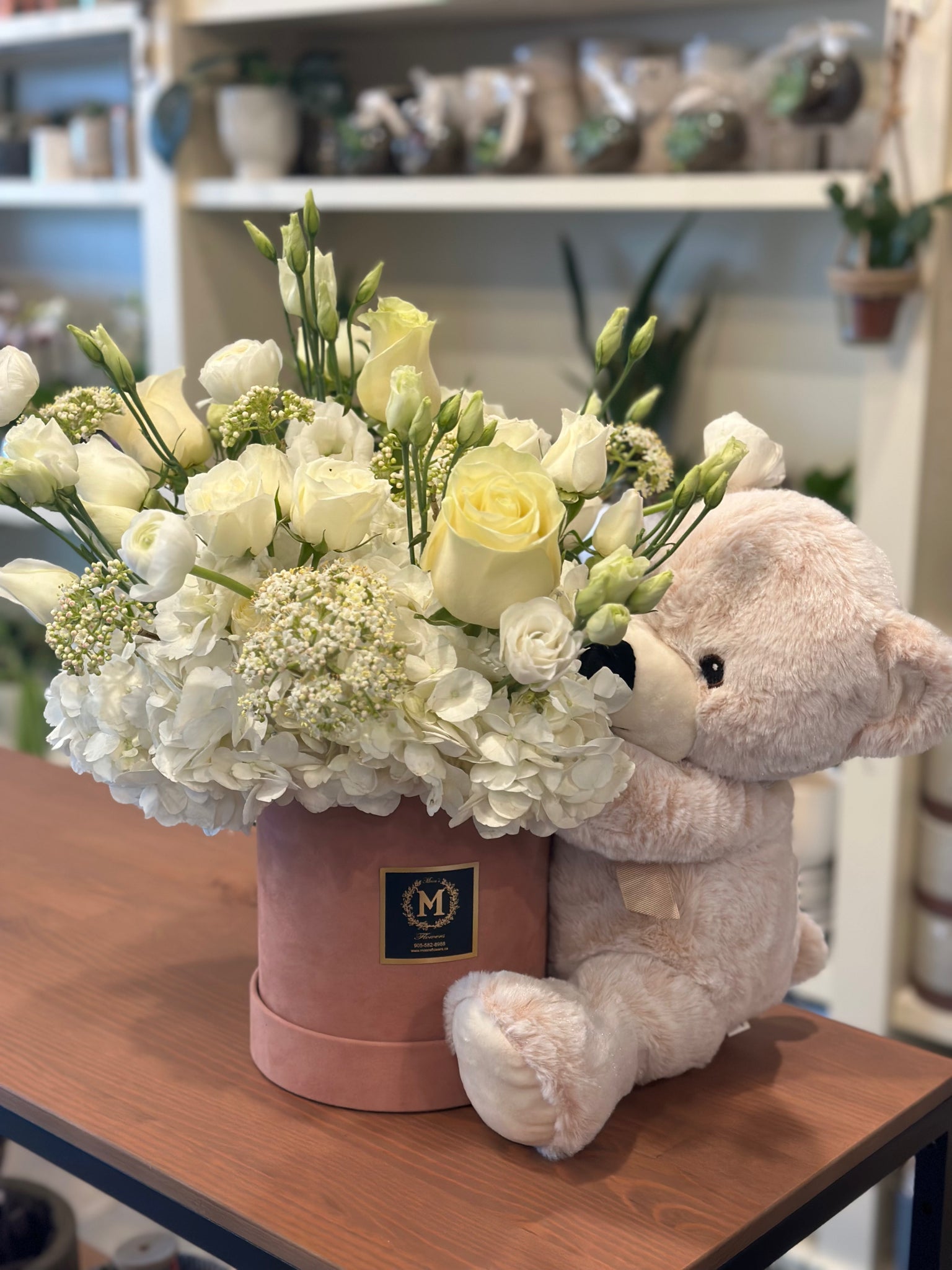 Flower teddy top bear delivery