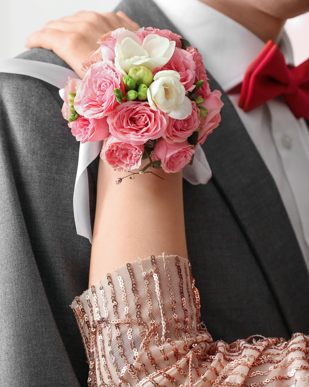 Pink and White Corsage