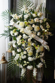 this elegant floral display conveys deep compassion and respect,Funeral and Sympathy Flowers Delivery Toronto