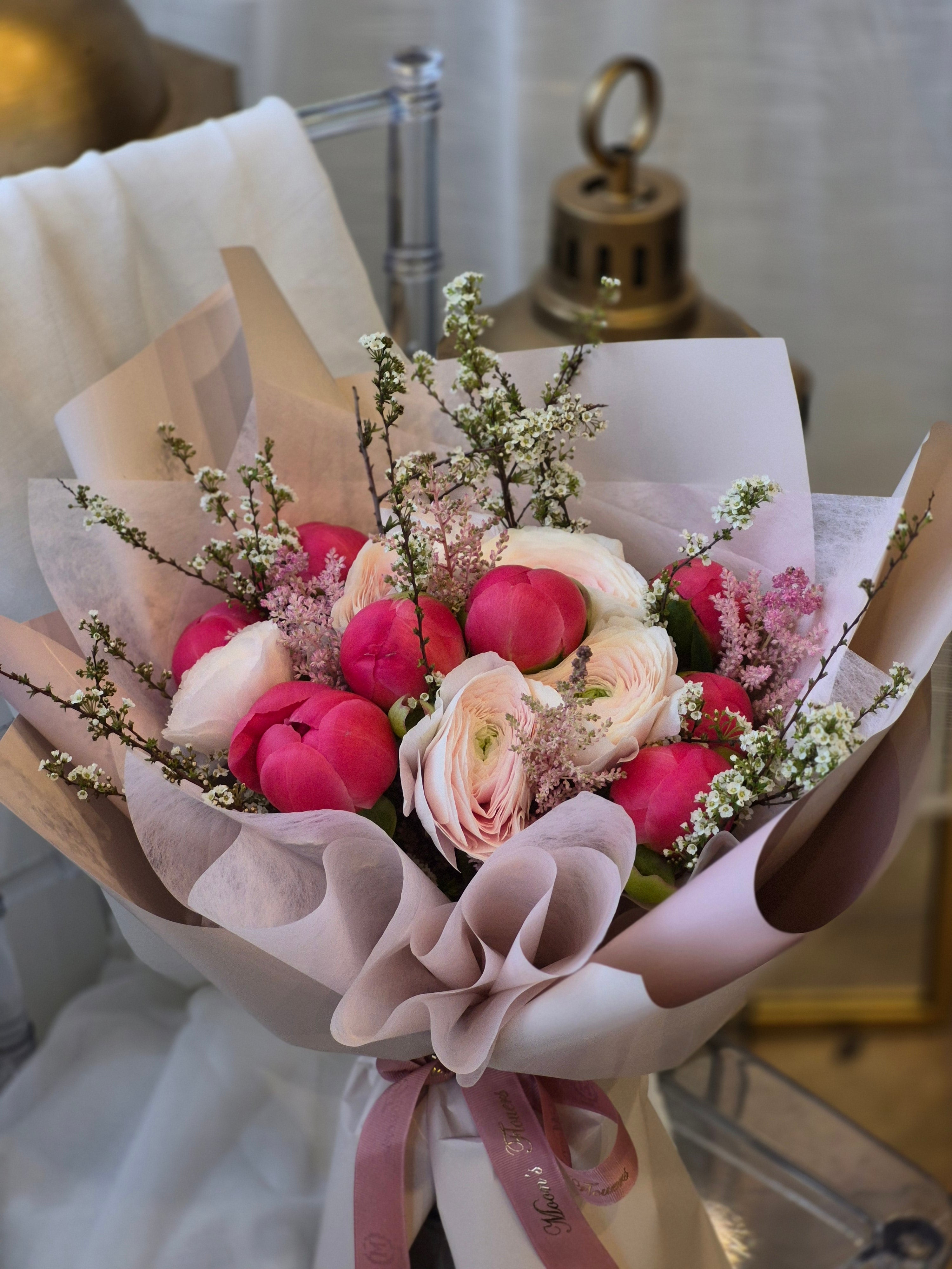 MOTHER'S DAY--Blushing Peony Dream - Luxury Pink Flower Bouquet