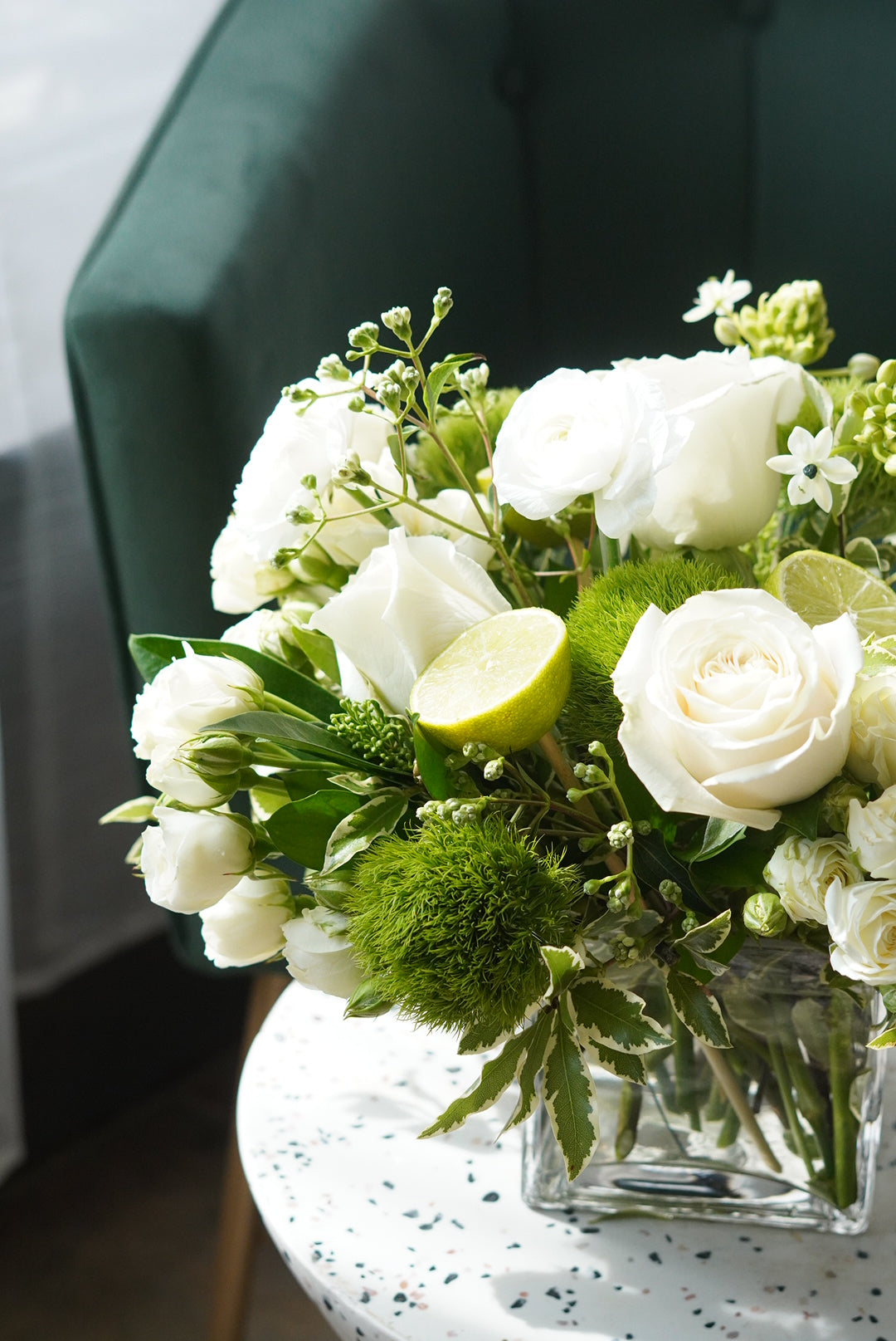 White Rose Garden Arrangement