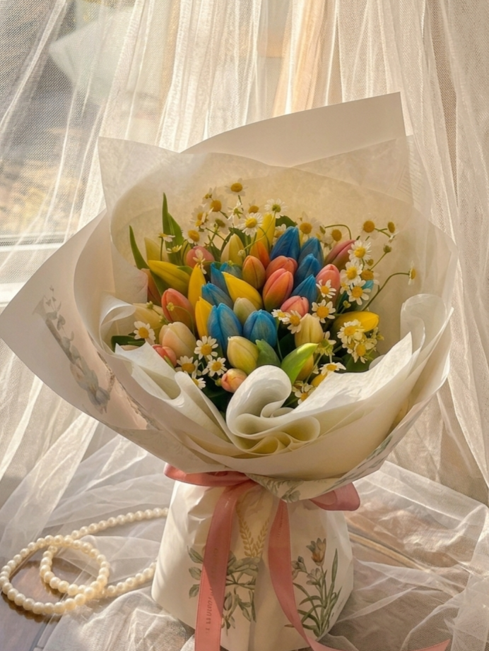 Rainbow Tulip Bouquet