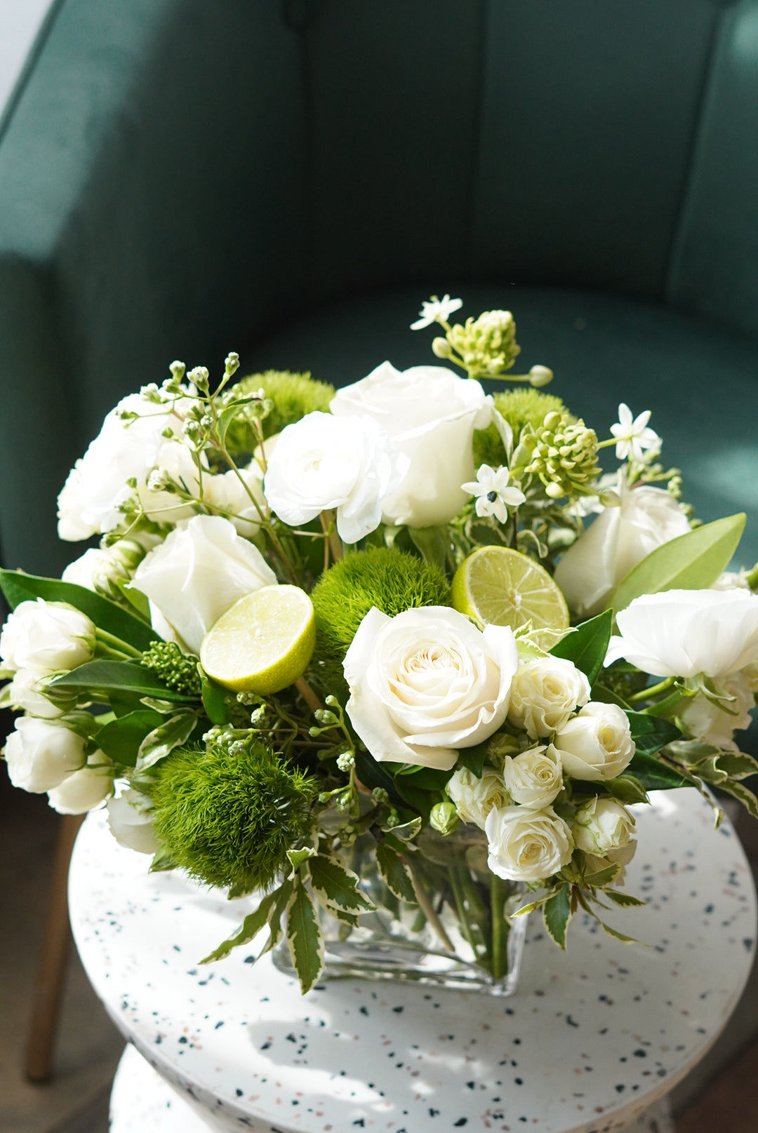 White Rose Garden Arrangement