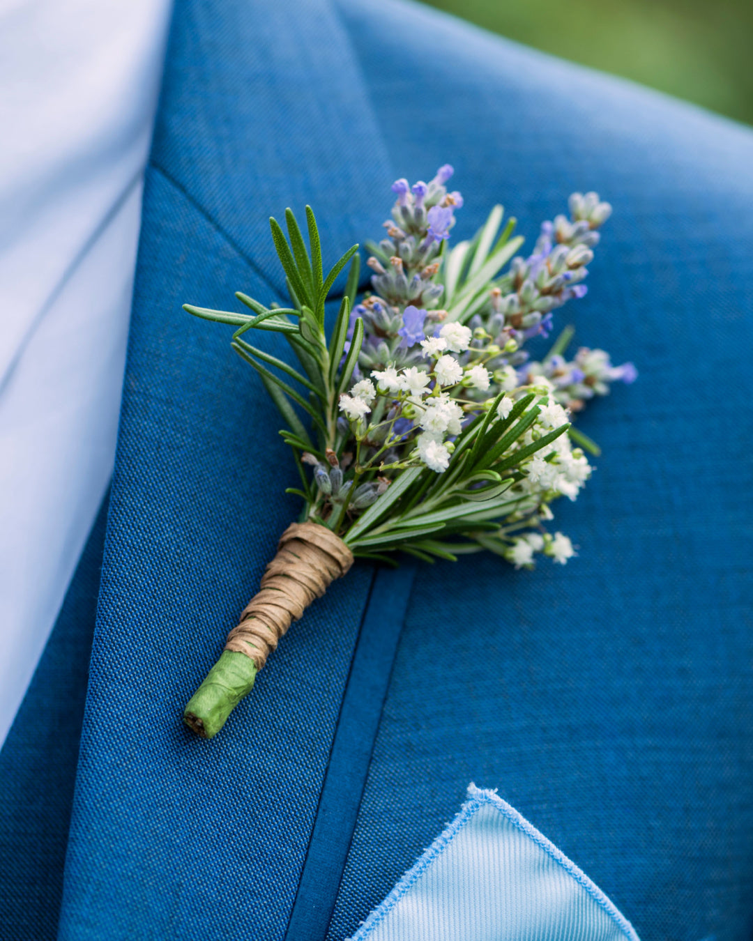 Lavender Rosemary Boutonniere