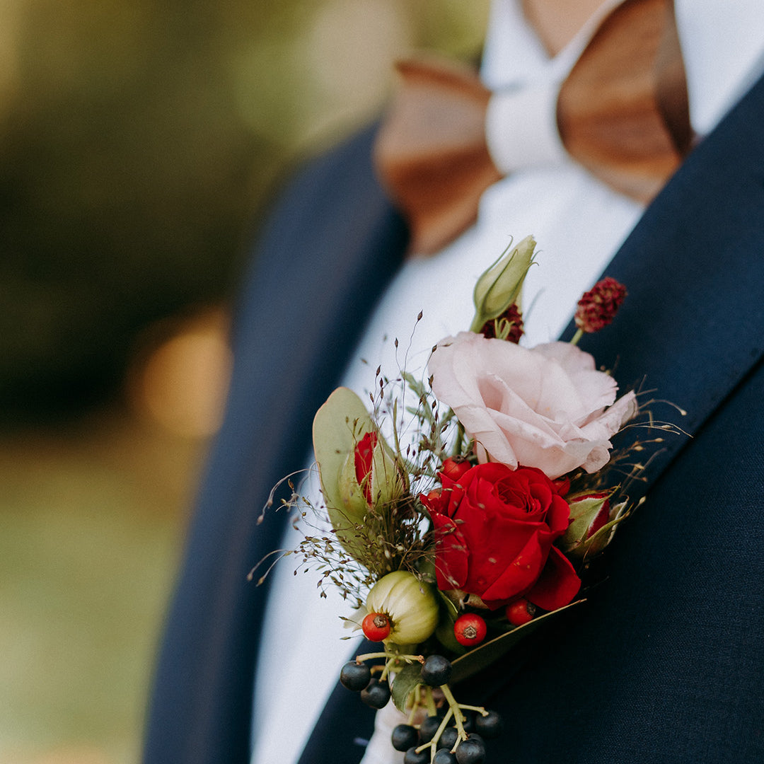 Red rose Boutonniere wedding Toronto florist