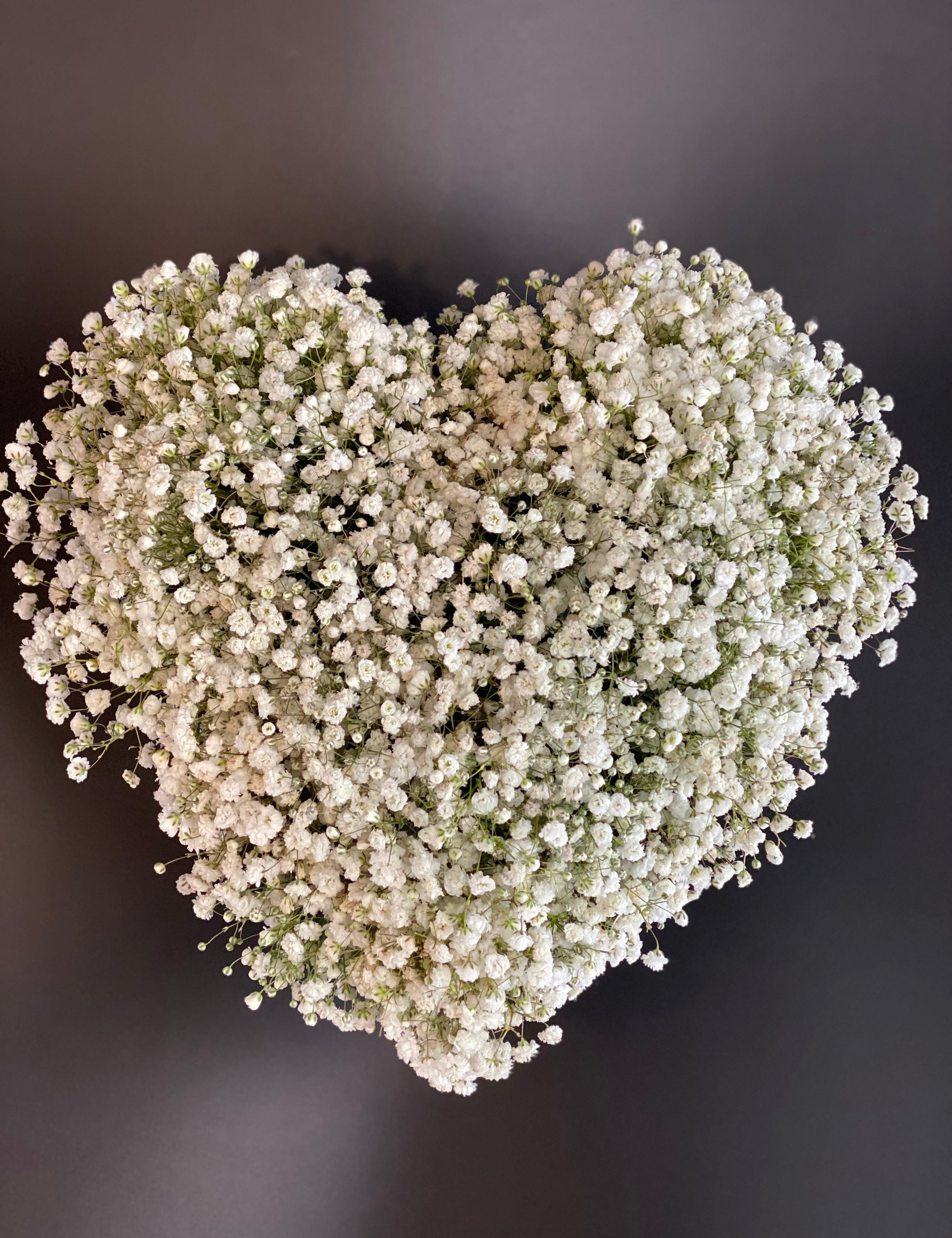 Top view of the arrangement-Black Velvet box with White flowers