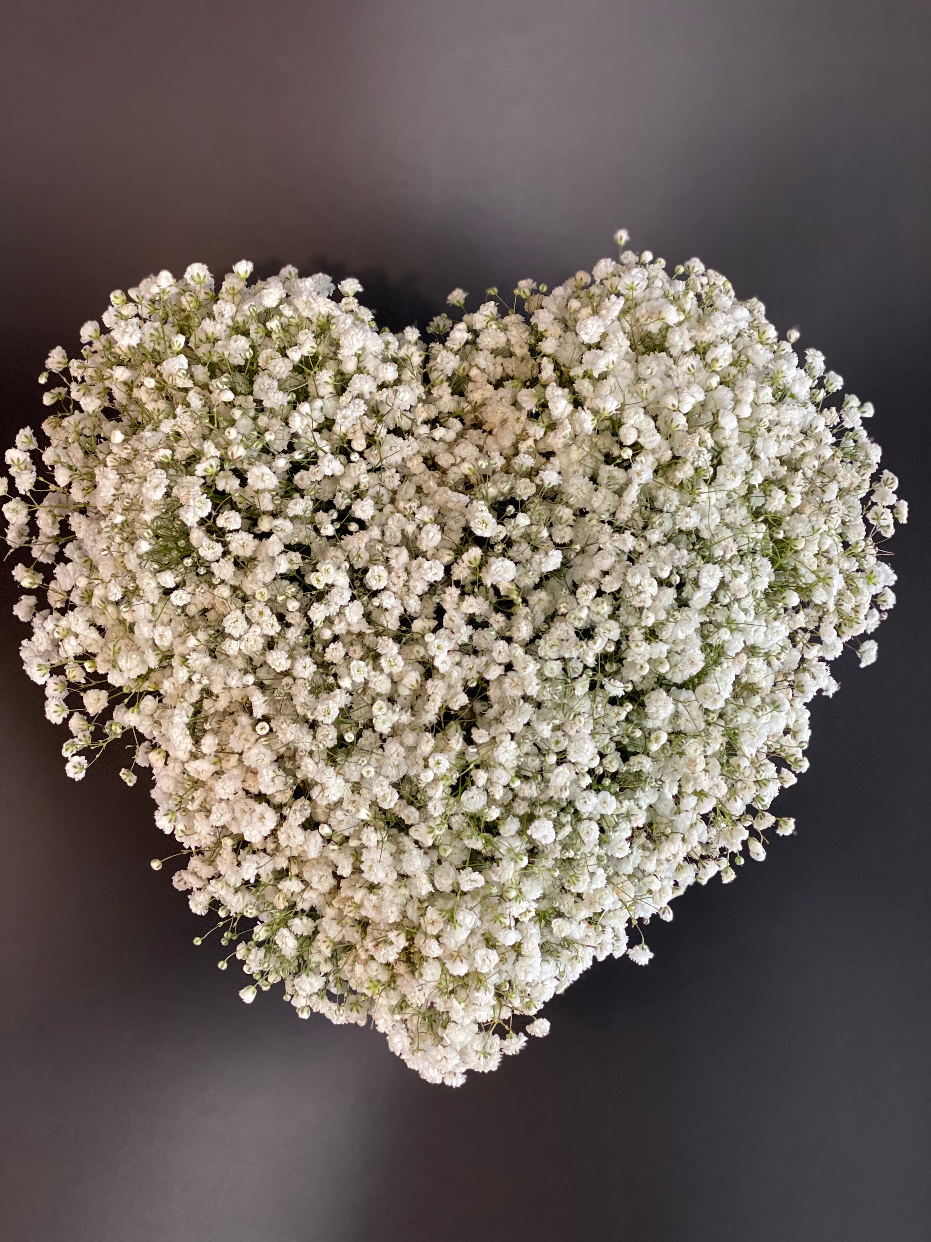 Top view of the arrangement-Black Velvet box with White flowers